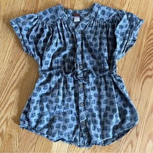 TEA Button Up Tie Waist Top, toddler 4T